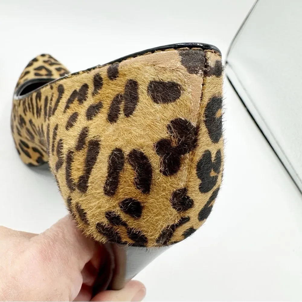 Calvin‎ Klein Retro Colette Trending Leopard Calf Hair Platform Pumps Sz 8